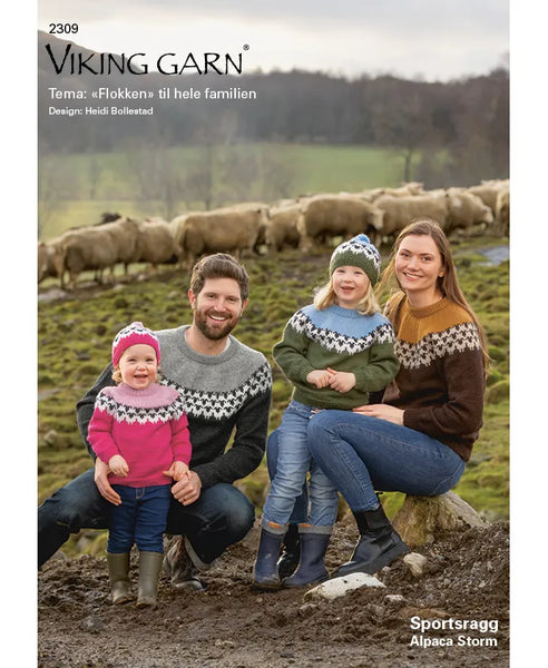 Mönsterhäfte Viking 2309 Tema: Flokken Dam, Herr & Barn (Alpaca Storm, Sportsragg)