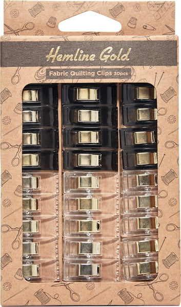 Tyg-clips, 2,6 cm 30st, Hemline Gold