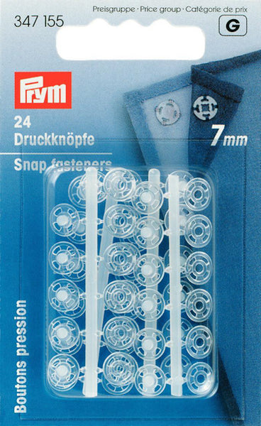 Tryckknappar 7 mm transparenta Prym
