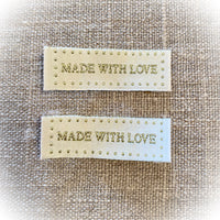 Tygmärke "Made with love" 2-pack