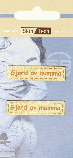 Lädermärke (PU) "Gjord av mamma"